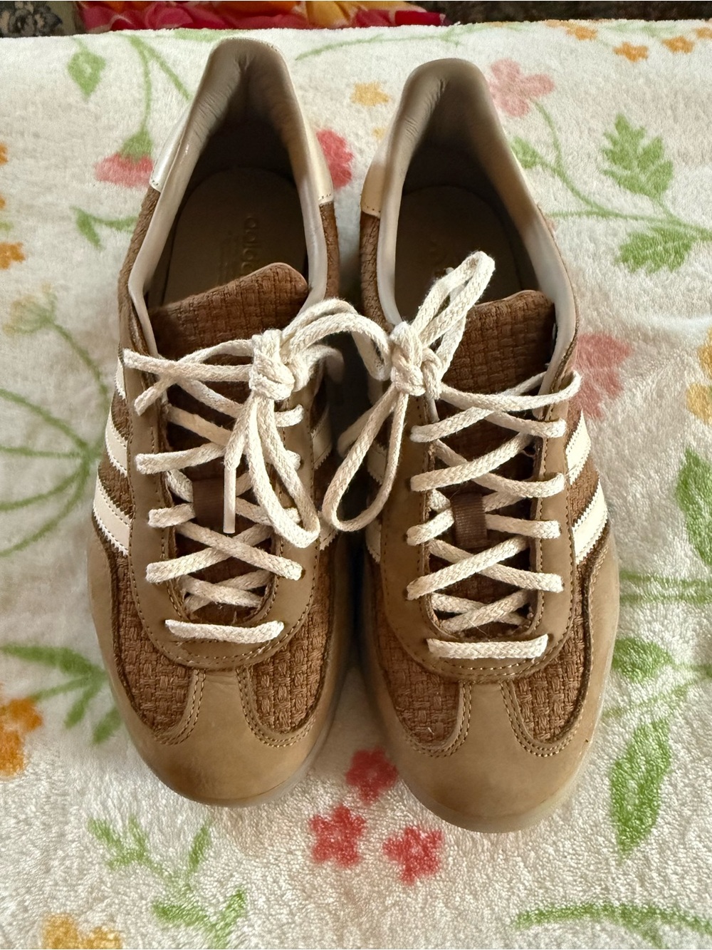 adidas Originals Brown and White Women's Lace-Up Sneakers
